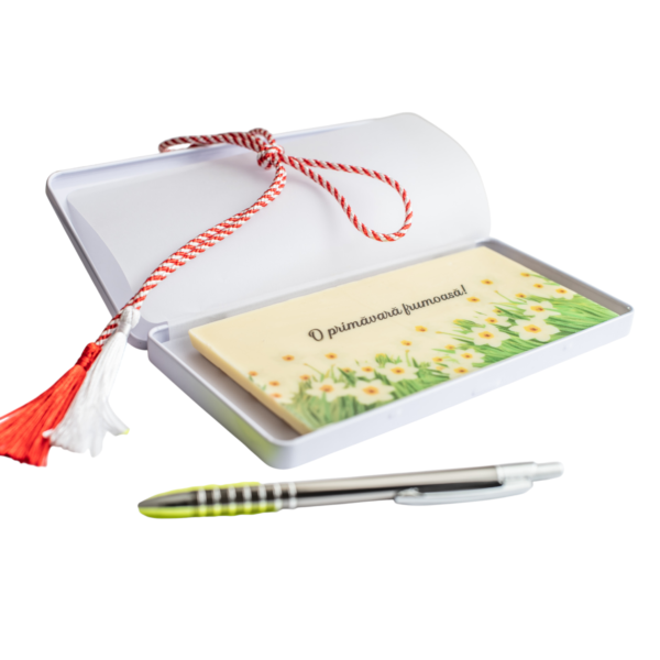 Tableta ciocolata personalizata cutie metalica