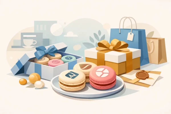Macarons personalizați cu logo pentru cadouri
