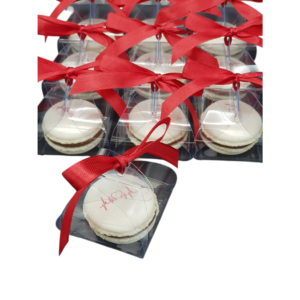 Cutiuta transparenta cu 1 macaron personalizat - imagine 2